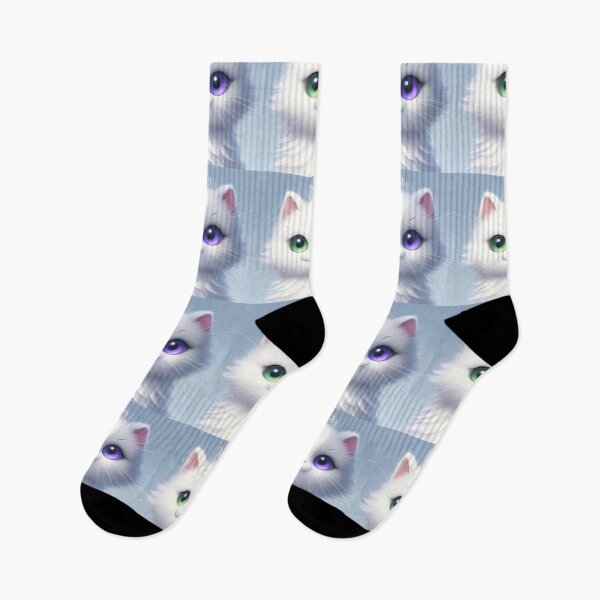 Item preview, Mystic Gaze - Heterochromatic Fluffy Kitten designed and sold by inkArtistryfine.