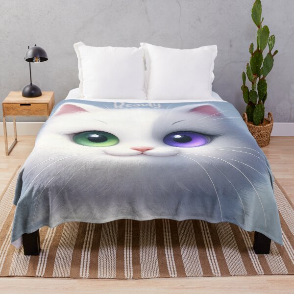 Item preview, Mystic Gaze - Heterochromatic Fluffy Kitten designed and sold by inkArtistryfine.