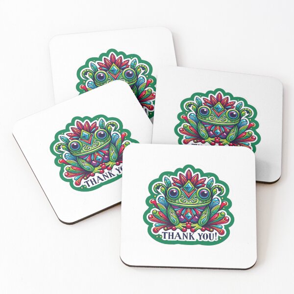Item preview, Funky Patterned Frog Sticker Thank You! Frog Sticker designed and sold by mymagicstoreus.