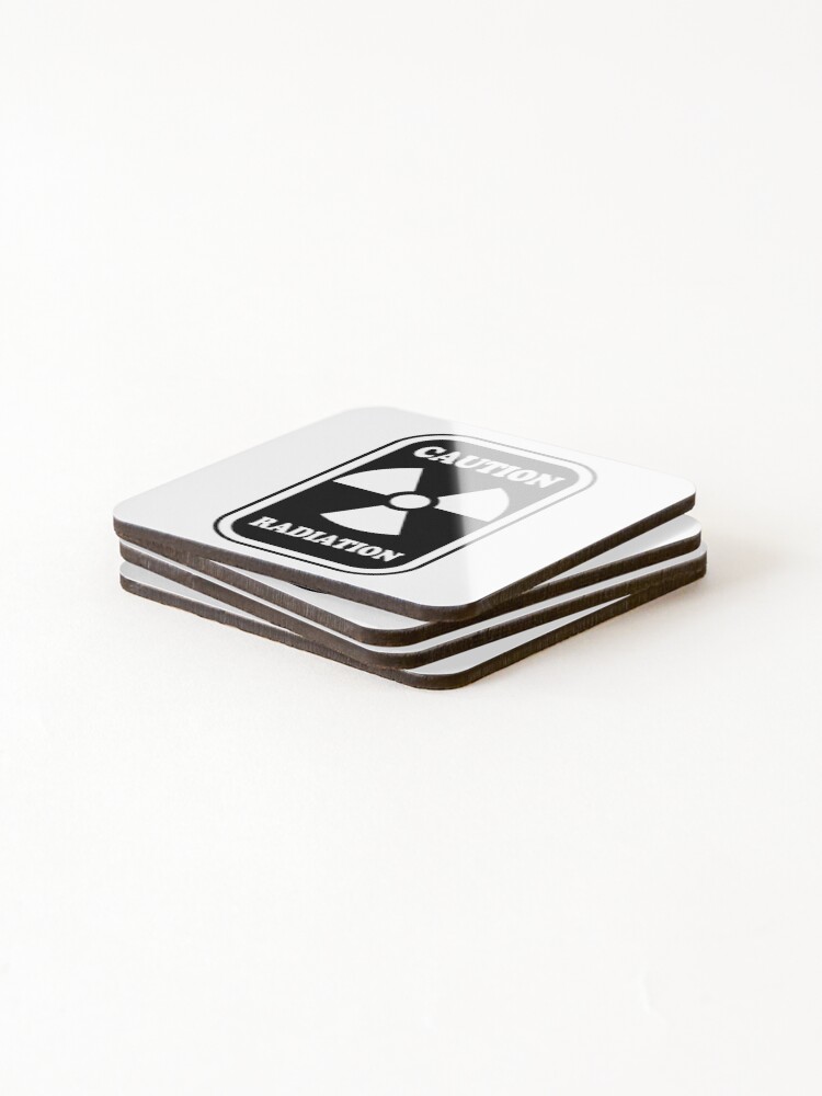 Thumbnail 4 of 5, Coasters (Set of 4), Radioactive Symbol Warning Sign - Rectangular designed and sold by ScienceCorner.