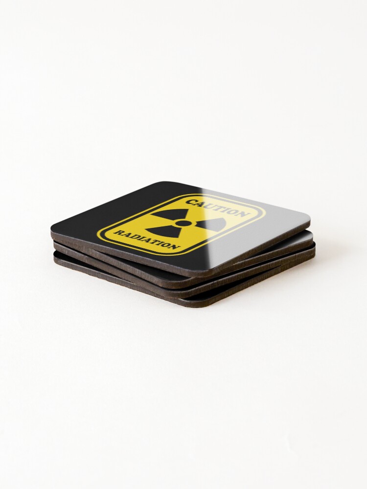 Thumbnail 4 of 5, Coasters (Set of 4), Radioactive Symbol Warning Sign - Rectangular designed and sold by ScienceCorner.