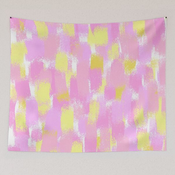 Item preview, Yellow and Pink Abstract Paint Strokes designed and sold by Amidesigns24.