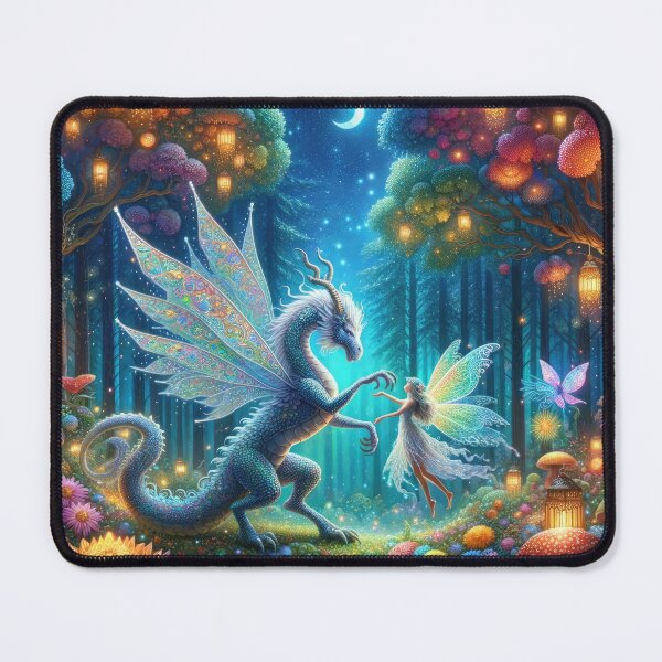 Item preview, Enchanted Dance: Fairy and Dragon in Starlit Forest designed and sold by SunkenCost.