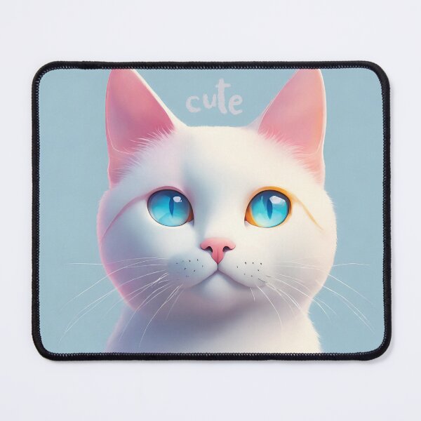 Item preview, Charming Gaze - Heterochromatic Cat Portrait designed and sold by inkArtistryfine.