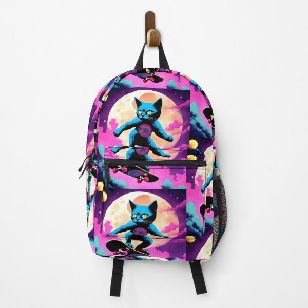 Item preview, Groovy Trippy High Flying Cat Skateboarder designed and sold by TheDarkWardrobe.