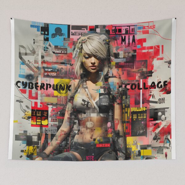 Item preview, Urban Digital Fusion - Cyberpunk Collage designed and sold by inkArtistryfine.