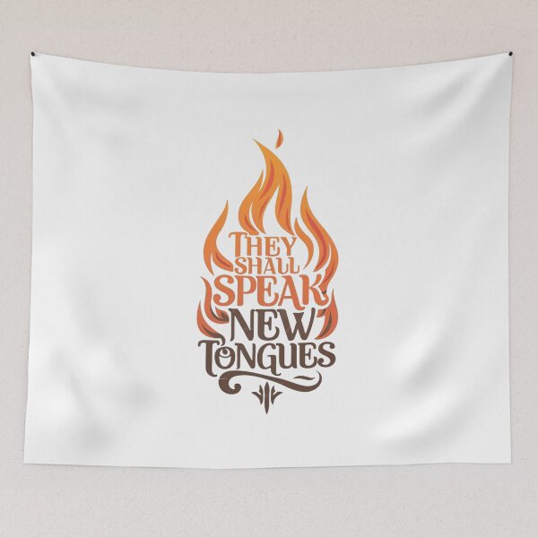 Item preview, They Shall Speak New Tongues, Fire Art designed and sold by Faithloveshop.