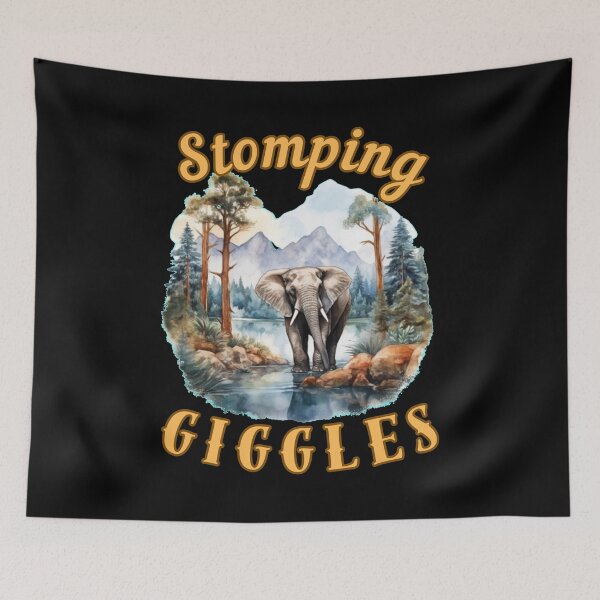 Item preview, Stomping Giggles. watercolor elephant designed and sold by ElephantVibes.