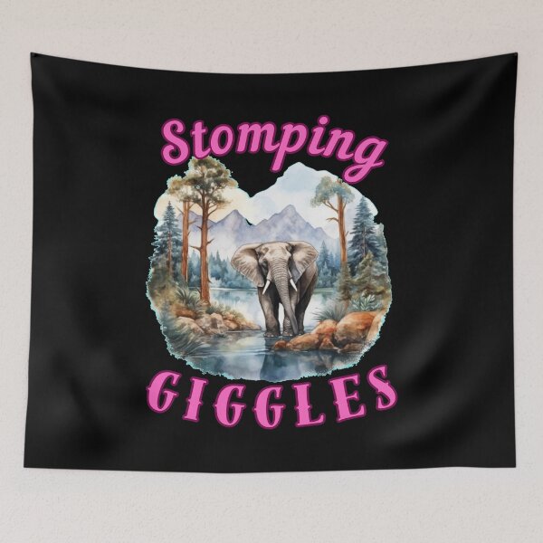 Item preview, Stomping Giggles. elephant saying designed and sold by ElephantVibes.