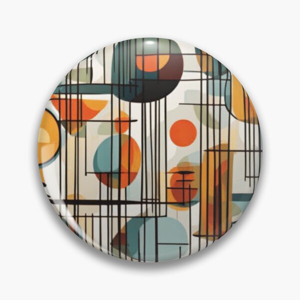 Item preview, A pattern of abstract Mid century modern lighting, table and lantern pattern in a vintage colourful style designed and sold by Haiii-Designs.