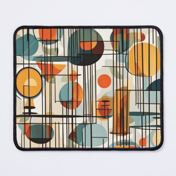 Item preview, A pattern of abstract Mid century modern lighting, table and lantern pattern in a vintage colourful style designed and sold by Haiii-Designs.