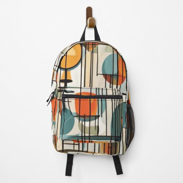 Item preview, A pattern of abstract Mid century modern lighting, table and lantern pattern in a vintage colourful style designed and sold by Haiii-Designs.