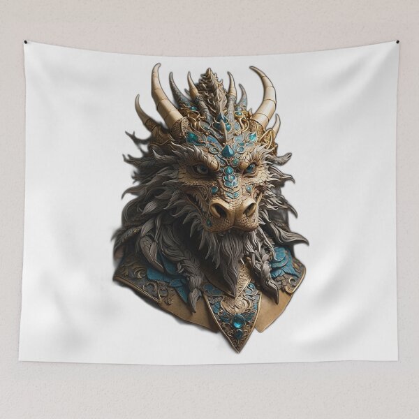 Item preview, Wise dragon's head with a long, flowing beard and intricate detailing designed and sold by semenol.