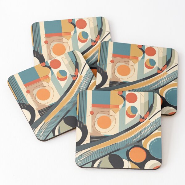 Item preview, Colourful abstract Mid century modern artwork in a vintage style designed and sold by Haiii-Designs.