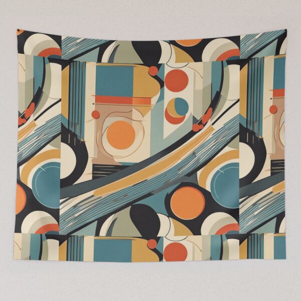 Item preview, Colourful abstract Mid century modern artwork in a vintage style designed and sold by Haiii-Designs.