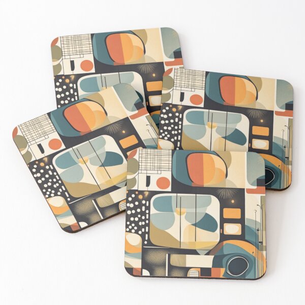 Item preview, Colorful abstract Mid century modern artwork in a vintage style designed and sold by Haiii-Designs.