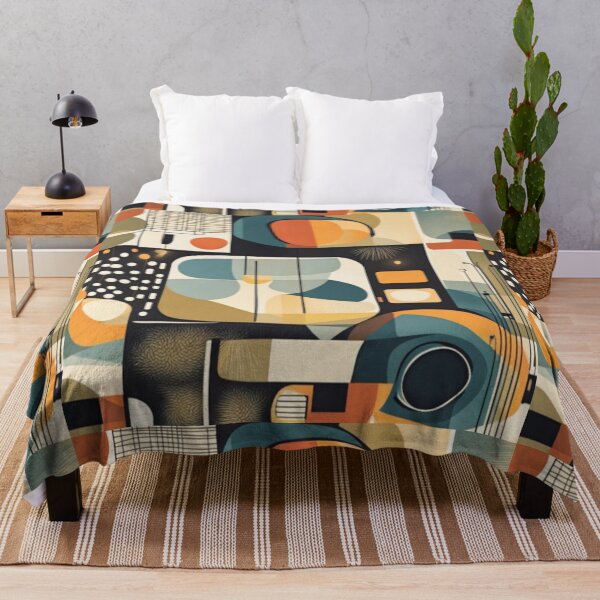 Item preview, Colorful abstract Mid century modern artwork in a vintage style designed and sold by Haiii-Designs.