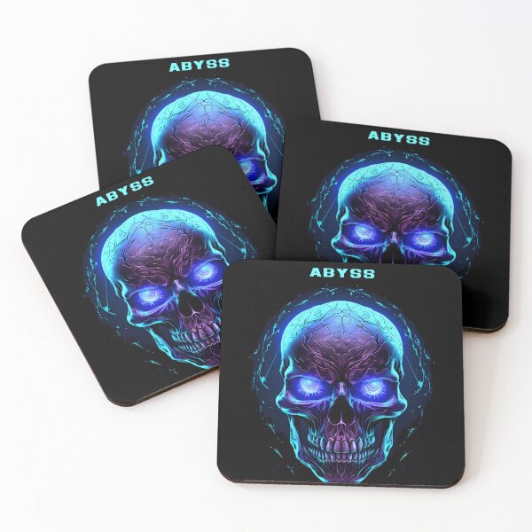 Item preview, Electric Blue Vision - Neon Skull Art designed and sold by inkArtistryfine.