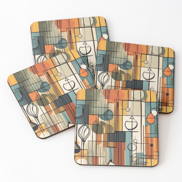 Item preview, Colorful abstract Mid century modern artwork in a vintage style designed and sold by Haiii-Designs.