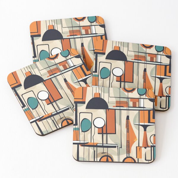 Item preview, Abstract Mid century modern artwork in a vintage retro style designed and sold by Haiii-Designs.