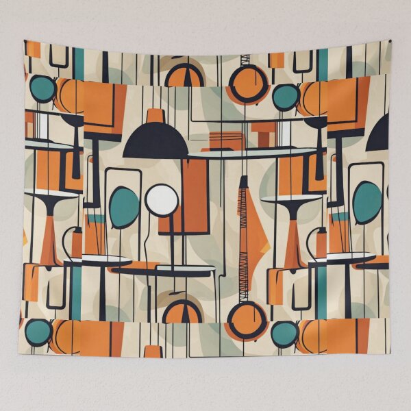 Item preview, Abstract Mid century modern artwork in a vintage retro style designed and sold by Haiii-Designs.