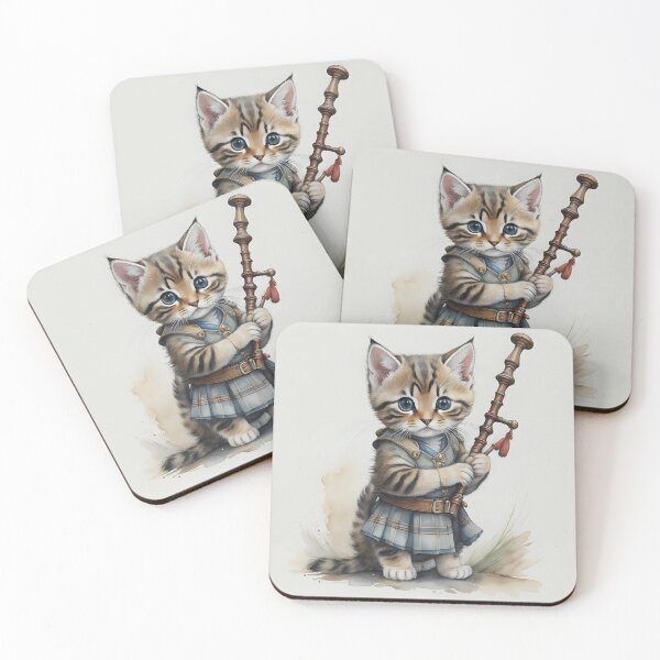 Item preview, Adorable Kitten with Bagpipe designed and sold by greygoul.