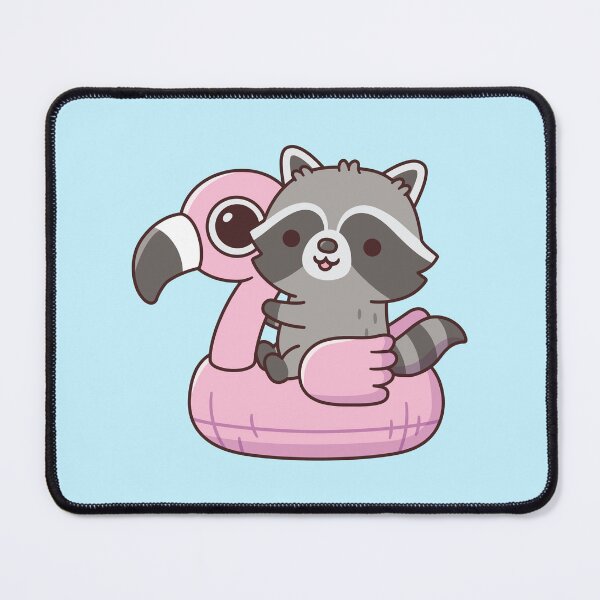 Item preview, Cute Raccoon On Pink Flamingo Pool Float designed and sold by rustydoodle.