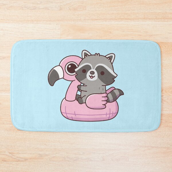 Item preview, Cute Raccoon On Pink Flamingo Pool Float designed and sold by rustydoodle.