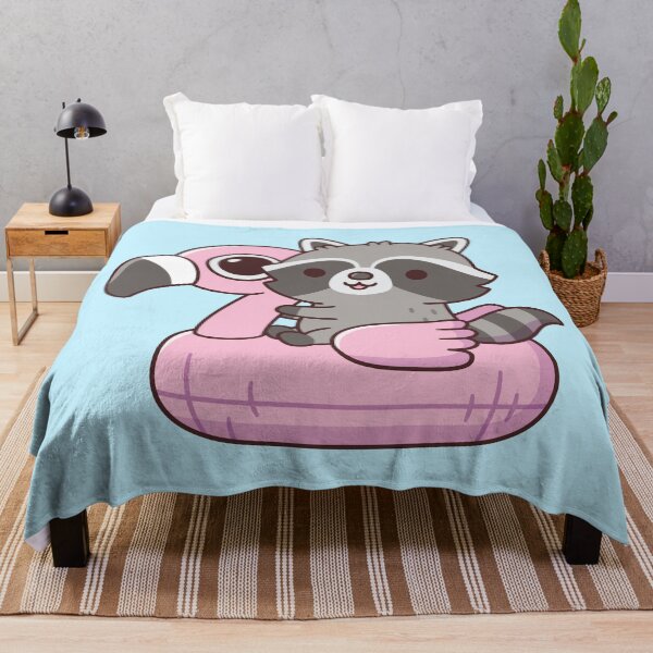 Item preview, Cute Raccoon On Pink Flamingo Pool Float designed and sold by rustydoodle.
