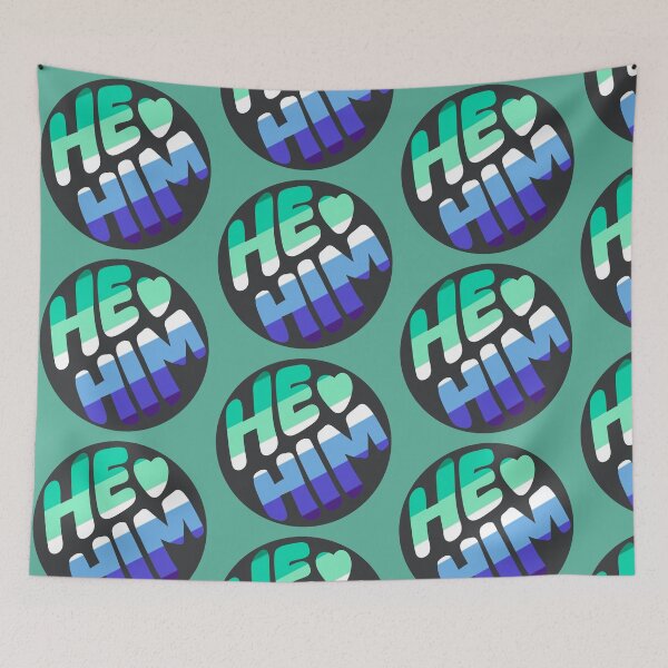 Item preview, He/Him Pronoun Sticker (MLM) designed and sold by OctagonGlasses.