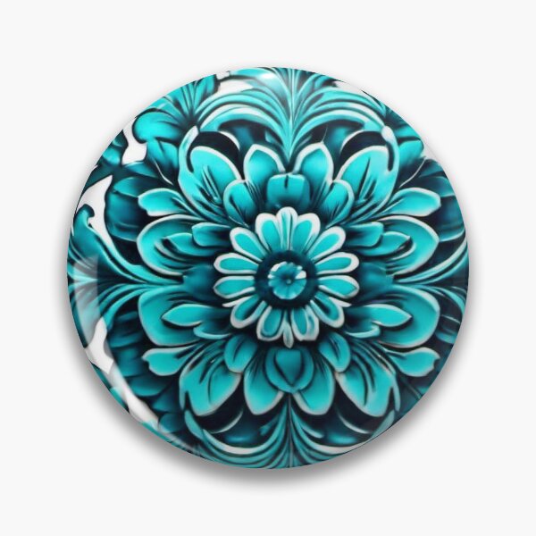 Item preview, Turquoise flower pattern designed and sold by MatrixTattoo.