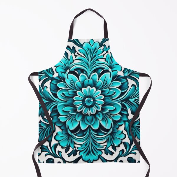 Item preview, Turquoise flower pattern designed and sold by MatrixTattoo.