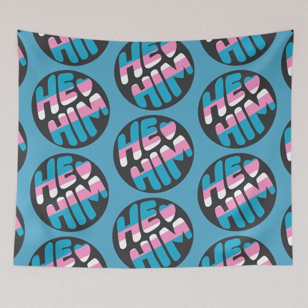 Item preview, He/Him Pronoun Sticker (Transgender) designed and sold by OctagonGlasses.