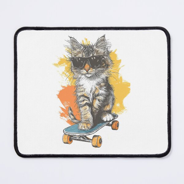 Item preview, Cool cat skateboarding designed and sold by twentyfivefour.