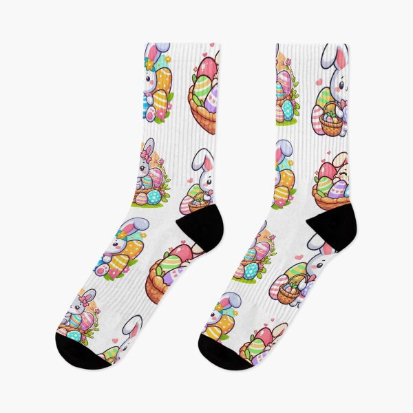Item preview, Easter bunny with colorful eggs  designed and sold by Biscoito007.