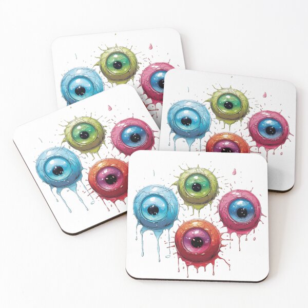 Item preview, colorful floating eyes designed and sold by BouclierDeViand.