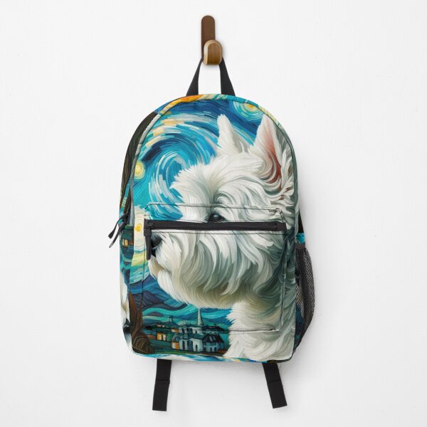 Item preview, Majestic West Highland Terrier Portrait in the Style of Van Gogh - Westie Painting designed and sold by Star-Fragment.