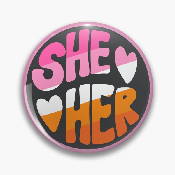 Item preview, She/Her Pronoun Sticker (Lesbian) designed and sold by OctagonGlasses.