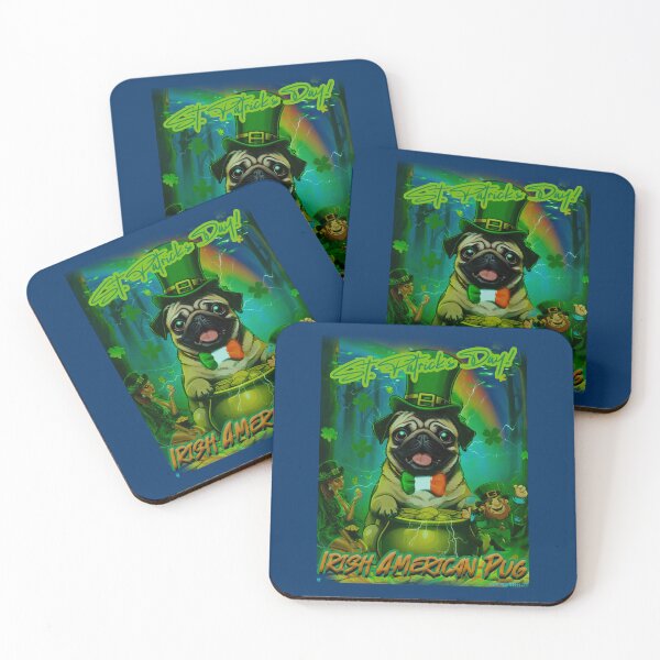 Item preview, Pug HAPPY HOLIDAYS 146 ST. PATRICK DAY IRISH AMERICAN PUG designed and sold by RedBluffTraders.