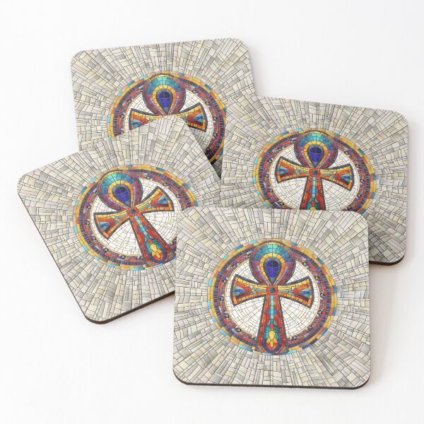 Item preview, Egyptian Ankh Cross -Mosaic Art designed and sold by k9printart.