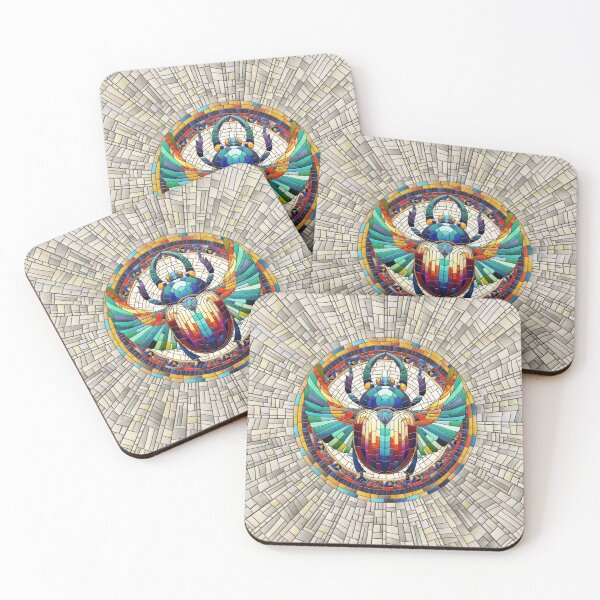 Item preview, Egyptian Scarab Beetle -Mosaic Art designed and sold by k9printart.
