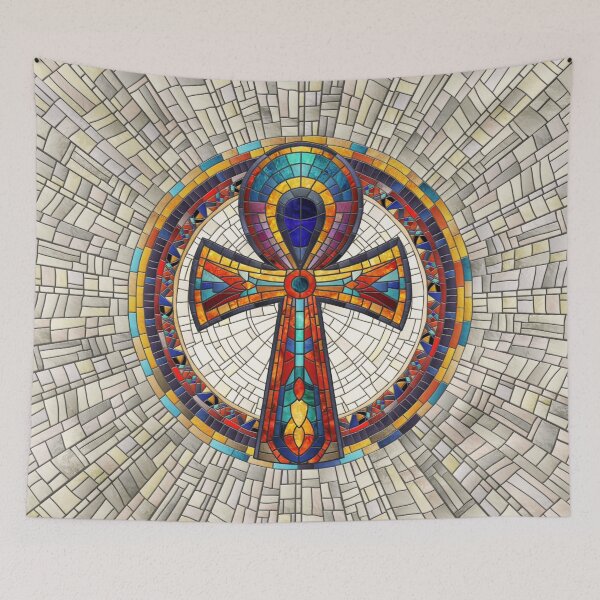 Item preview, Egyptian Ankh Cross -Mosaic Art designed and sold by k9printart.