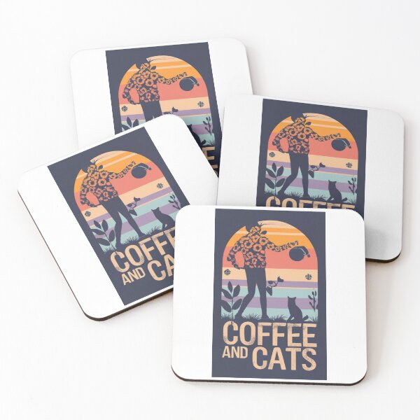 Item preview, retro coffee and cats v42 designed and sold by FenwickDesign99.