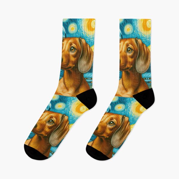 Item preview, Sweet Dachshund Pup - Van Gogh Style Dog Painting  designed and sold by Star-Fragment.