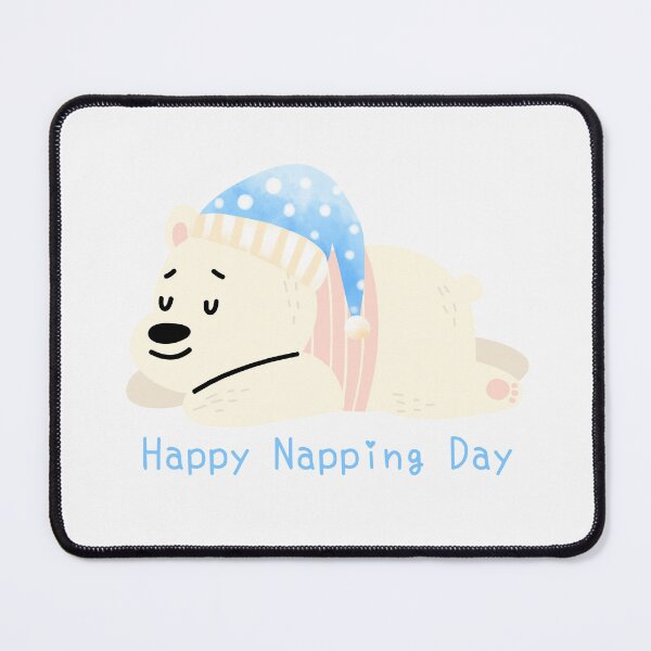 Item preview, Nightcap White Bear on National Nap Day designed and sold by Jessie-2211.
