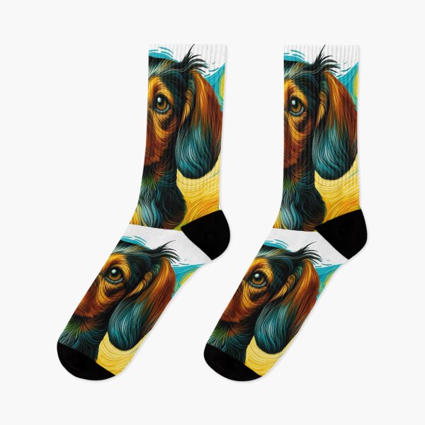 Item preview, Inquisitive Dachshund - Van Gogh Style Dog Painting  designed and sold by Star-Fragment.