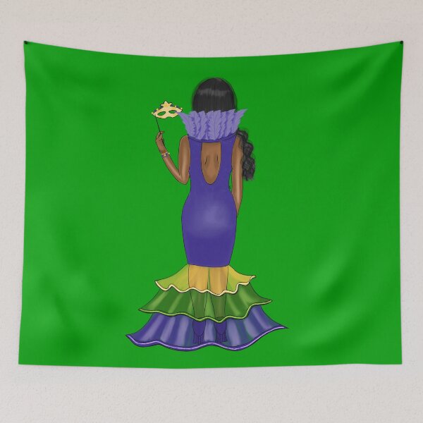 Item preview, Mardi Gras Gal - Female Fashion Illustration designed and sold by SMillustrations.