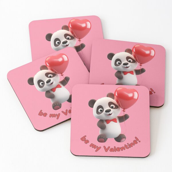 Item preview, Be My Valentine! Panda Bear and Heart Balloon designed and sold by LittleDreamsCo.