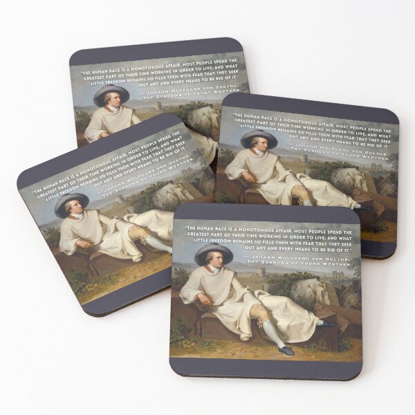 Item preview, Johann Wolfgang von Goethe quote: The human race is a monotonous affair. Most people spend the greatest part of their time working in order to live... designed and sold by artbleed.