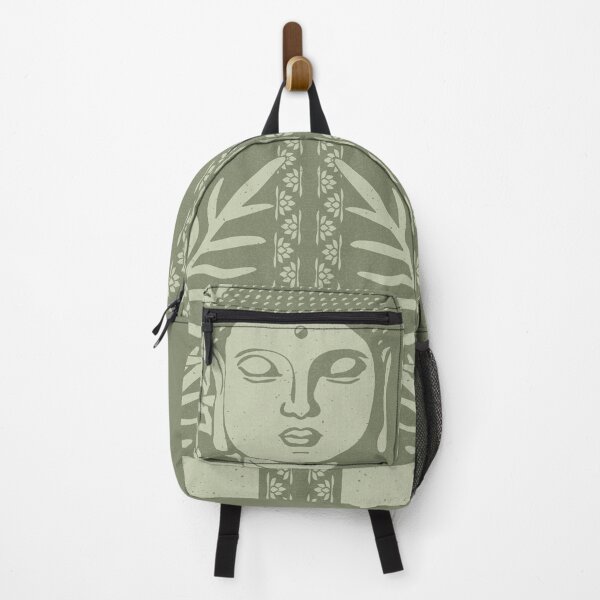 Item preview, Buddha Head Statue with Palm Fronds - Sage + Tea designed and sold by Irene Estelle.